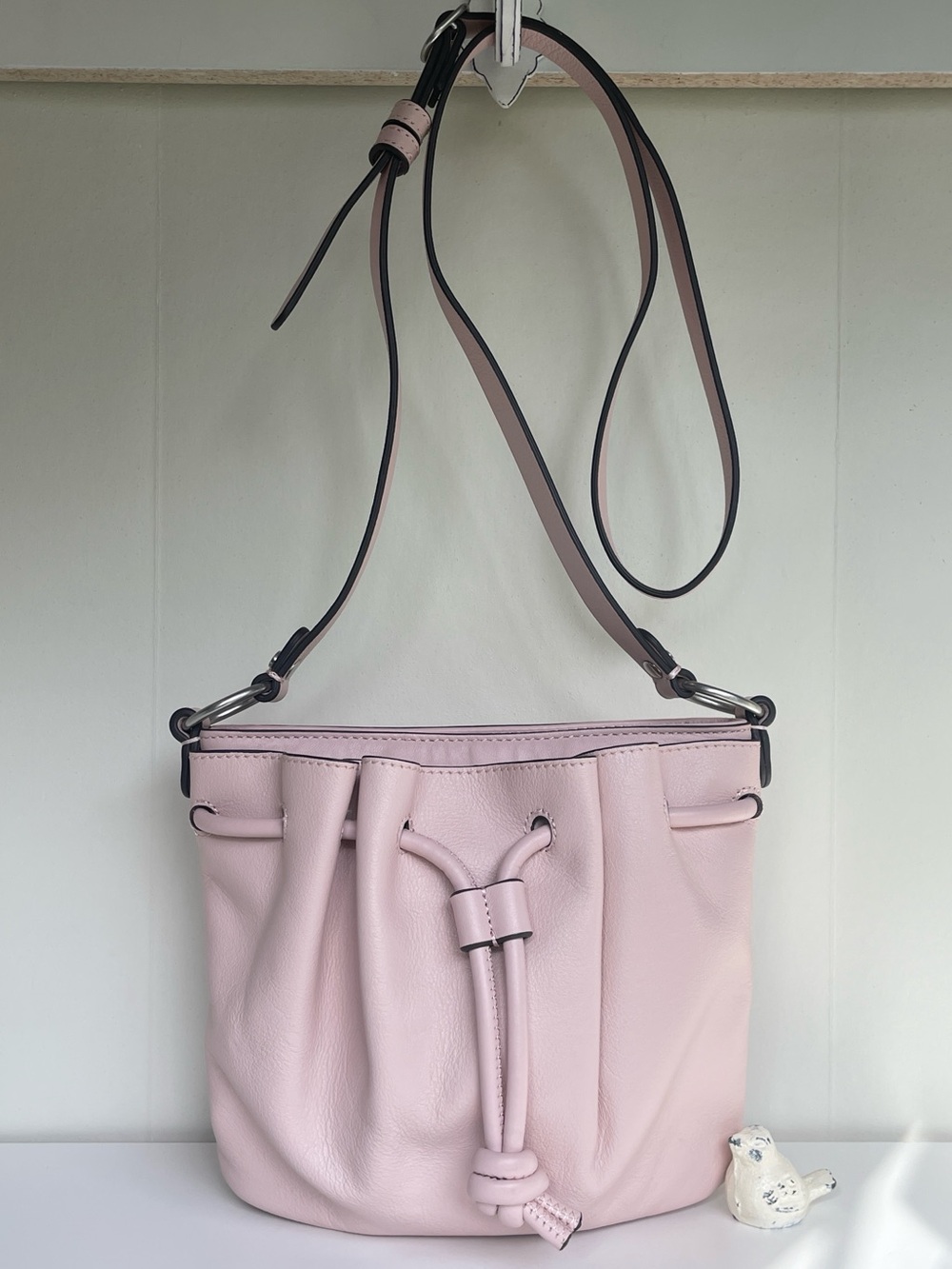 Treasure & Bond Pale Pink Genuine Leather Crossbody Bag